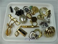 TRAY - SCARF PINS, TIE PINS, EARRINGS, BROOCHES,