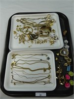 TRAY - NECKLACES, EARRINGS, BROOCHES, ETC.