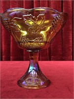 Indiana Carnival Glass Iridescent Compote