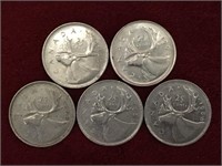 4 - 1968 Canada 25¢ Coins
