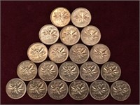 20 - 1969 Canada 1¢ Coins