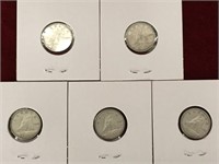 2 - 1953 & 2 - 1963 Canada 10¢ Coins