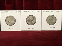 1943 / 44 / 45 25¢ Coins