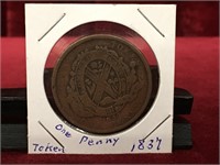 1837 Canada Large Penny Token