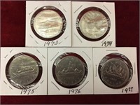 1973 to 1977 Canada $1 Coins