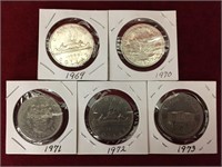 1969 to 1973 Canada $1 Coins