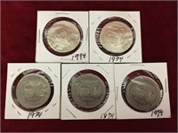 5 - 1974 Canada Commemorative $1 Coins
