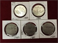5 - 1982 Canada Commemorative $1 Coins