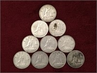 10 - 1968 Canada Silver 10¢ Coins