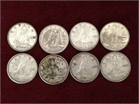 4 - 1962 / 1- 1966 / 3 - 1968 Canada 10¢ Coins