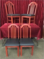 4 Wood Cafe Quality Padded Chairs