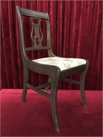 Lyre Harp Back Wood Side Chair