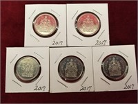 5 - 2017 Canada 50¢ Coins