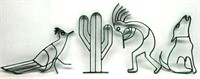 Southwest Desert Metal Wall Art 4-Piece