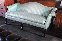 Chippendale Style Sofa w/ Mint Fabric