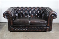 Leather Chesterfield Loveseat