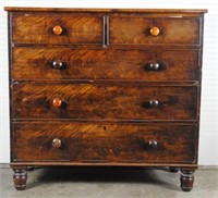 Two Over Three Chest of Drawers w/ Turned Foot