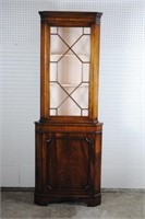 Crotch Mahogany Corner Cabinet