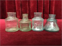 5 Antique Ink Well Bottles