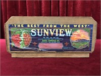 Vintage Sunview Brand Grape Box - USA