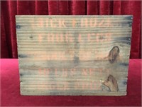 Vintage Quick Frozen Frog Legs Wood Box - 10lb