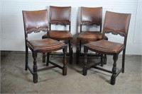 Set of Four Chairs w/ Upholstered Backs & Seats