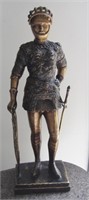 Medieval Knight In Armour Bronze Statue 20"