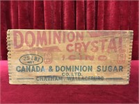 Vintage Dominion Crystal Icing Wood Box - 25lb