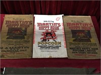 3 Vintage Martin's Happy Hour Pop Corn Bags