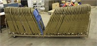 (46) Folding Chairs on Cart
