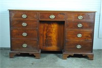 Crotch Mahogany Knee Hole Desk