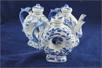 Three Ring Jug Blue & White Tea Pots