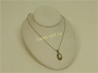 Sterling Silver & Opal Pendant and S.S. Chain