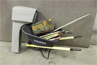 Wheel Barrow With Assorted Lawn And Garden Tools &