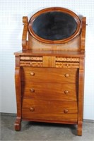 Empire Style Dresser w/ Wicker Mirror