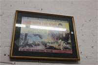 Vintage "Gone with the Wind" framed Poster