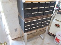 30-drawer double card catalog cabinet on legs