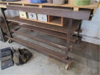 heavy rolling bench (angle iron) 38.5 x 67in