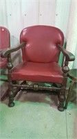 Red Upholstered Arm Chair