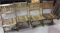 Four wood chairs folding used