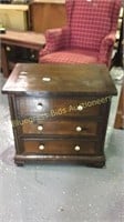 Three Drawer Solid Wood End Table