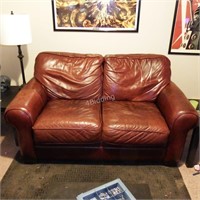 Another Chestnut Leather Love Seat