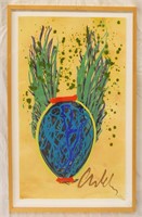 Dale Chihuly Lithograph, Bozeman Blue Ikebana