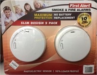 First Alert Smoke and Fire Alarms Slim Design 2pk