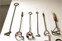 Collection of Six short branding irons