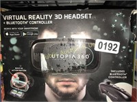 UTOPIA 360 $99 RETAIL VIRTUAL REALITY 3D HEADSET