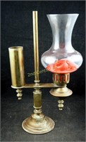 Vintage Solid Brass Hurricane Table Lamp