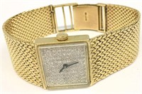 14k Gold And Diamond Men's Wrist Watch