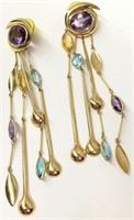 Pair Of 14k Gold Dangle Earrings