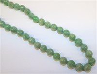 Jade Beaded Necklace With Silver Clasp